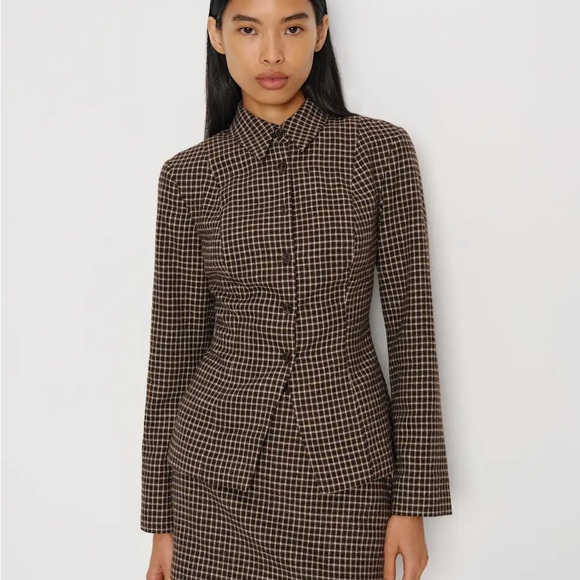 Reformation Dresses & Skirts - Reformation Brown Checked Mini Skirt and Suit Set